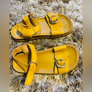 ZARA Leather DARK Yellow Kids Sandals